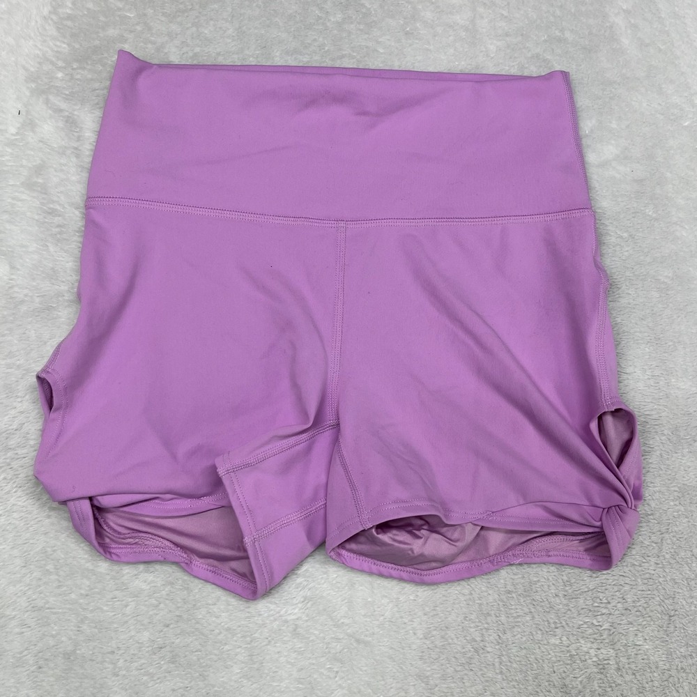 Women's Lavender High-Rise Elastic Waist Stretch Yoga Athletic Short - W24